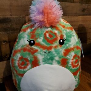 Squishmallows Winifred the Tie-Dye Chameleon 14" Plush 2021 Kellytoy NWT Rare!